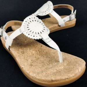 UGG Ayden II T-Strap White Leather Sandals 1094930